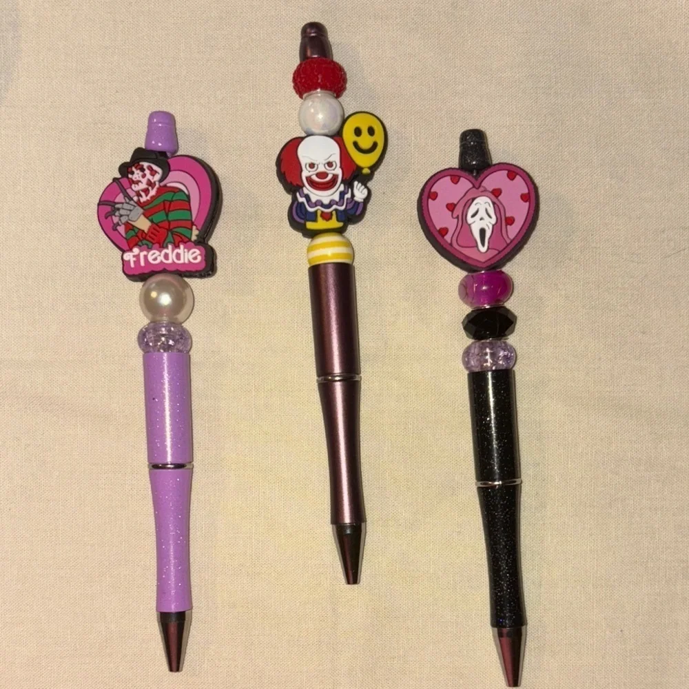 Fun Character-Themed DIY Pen Set with Black and Purple Accents #2